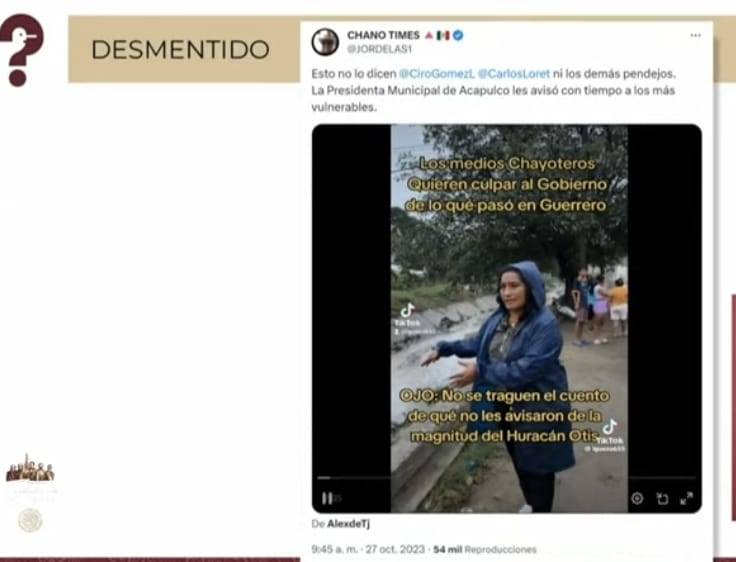 Gobierno s&iacute; alert&oacute; llegada de Otis: Vilchis