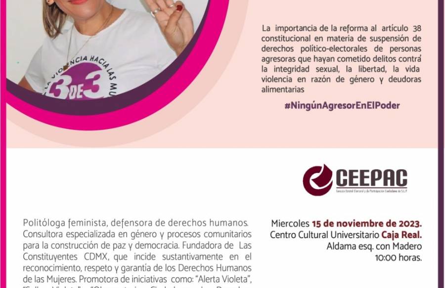 CEEPAC anuncia conferencia para combatir la violencia de género en la política