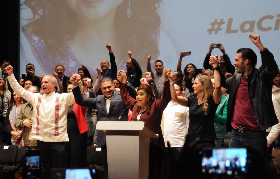 Integrantes del Partido Verde acusan que no los dejaron entrar al arranque de precampaña de Clara Brugada