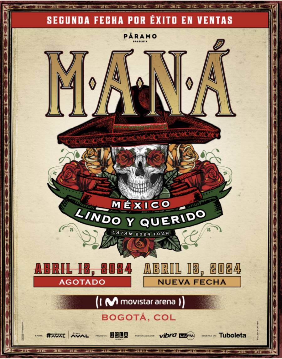 MANÁ  SEGUNDA FECHA POR ÉXITO EN VENTAS, MOVISTAR ARENA, 13 DE ABRIL DE 2024