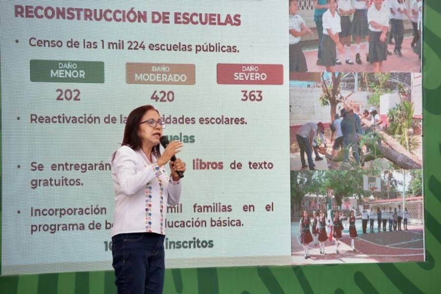 Reanudan actividades escolares 127 planteles tras el paso de Otis en Guerrero