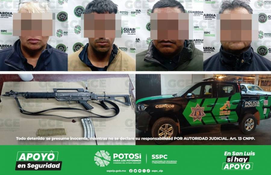 Falsos policías en Cerro de San Pedro son arrestados