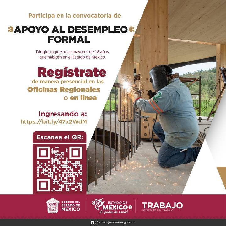 Abrió Edomex convocatoria para el programa “Apoyo al Desempleo Formal”