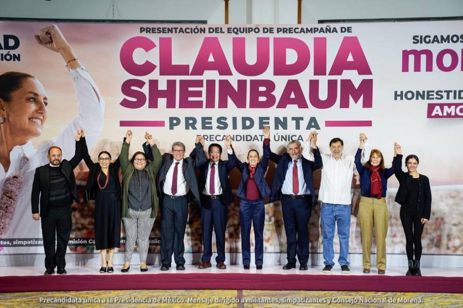Presenta Claudia Sheinbaum a su equipo de precampaña con tres ex aspirantes a la candidatura de Morena