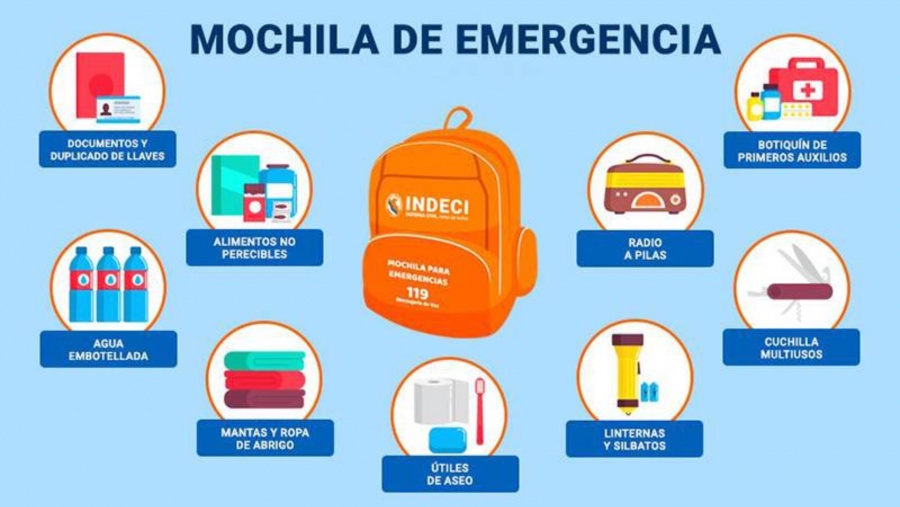 Mochila para sismos o emergencias: qué debe contener