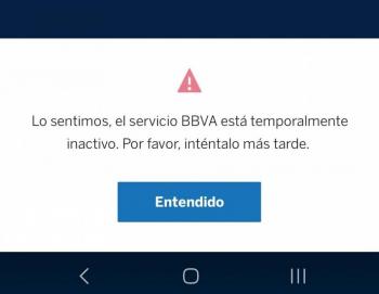 Reportan fallas en la app de BBVA