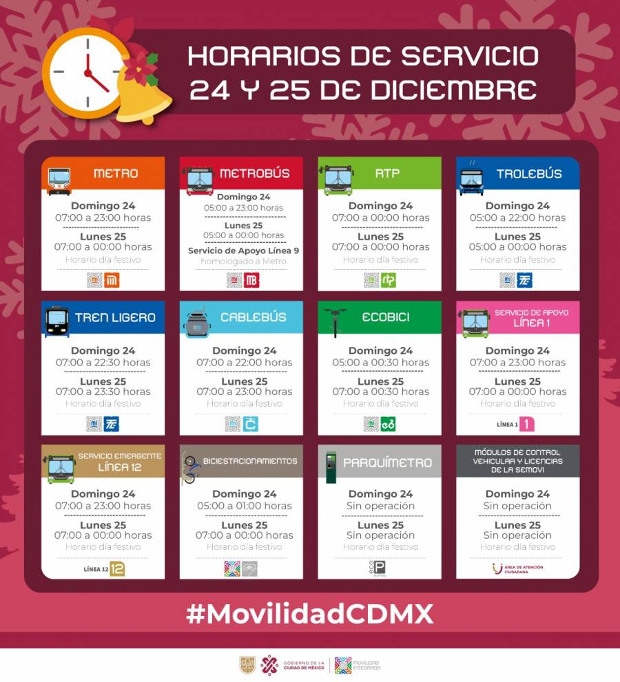 Metro de la Ciudad de México tendrá horario especial por fiestas decembrinas