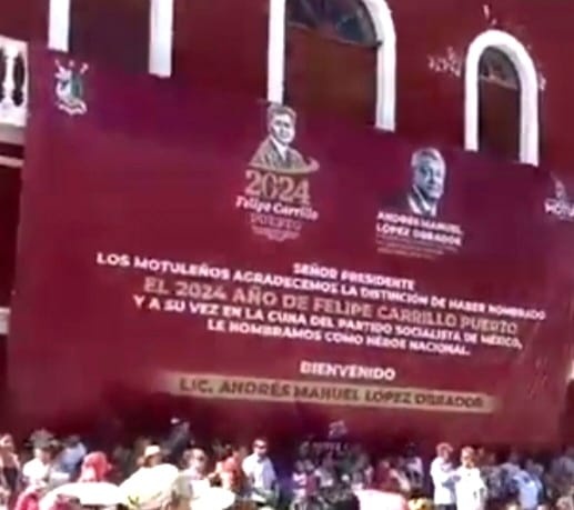 AMLO es nombrado “héroe nacional” en Motul, Yucatán