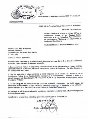 PJ rechaza reducir prestaciones y sueldo a Lenia Barres por ser ilegal; le ofrece regresar a Tesorer&iacute;a lo que considere