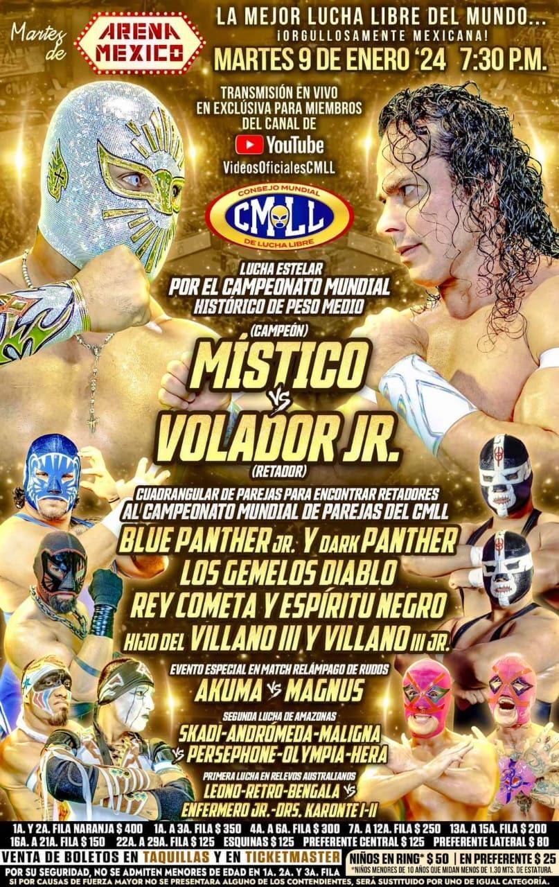 Místico defenderá el Campeonato Mundial Histórico ante Volador Jr