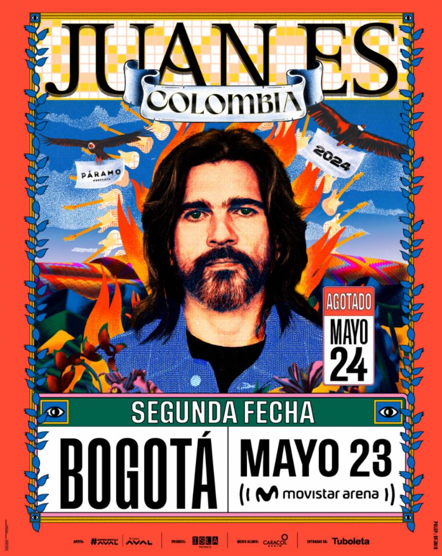 Juanes anuncia segunda fecha en Bogotá luego de agotar el Movistar Arena