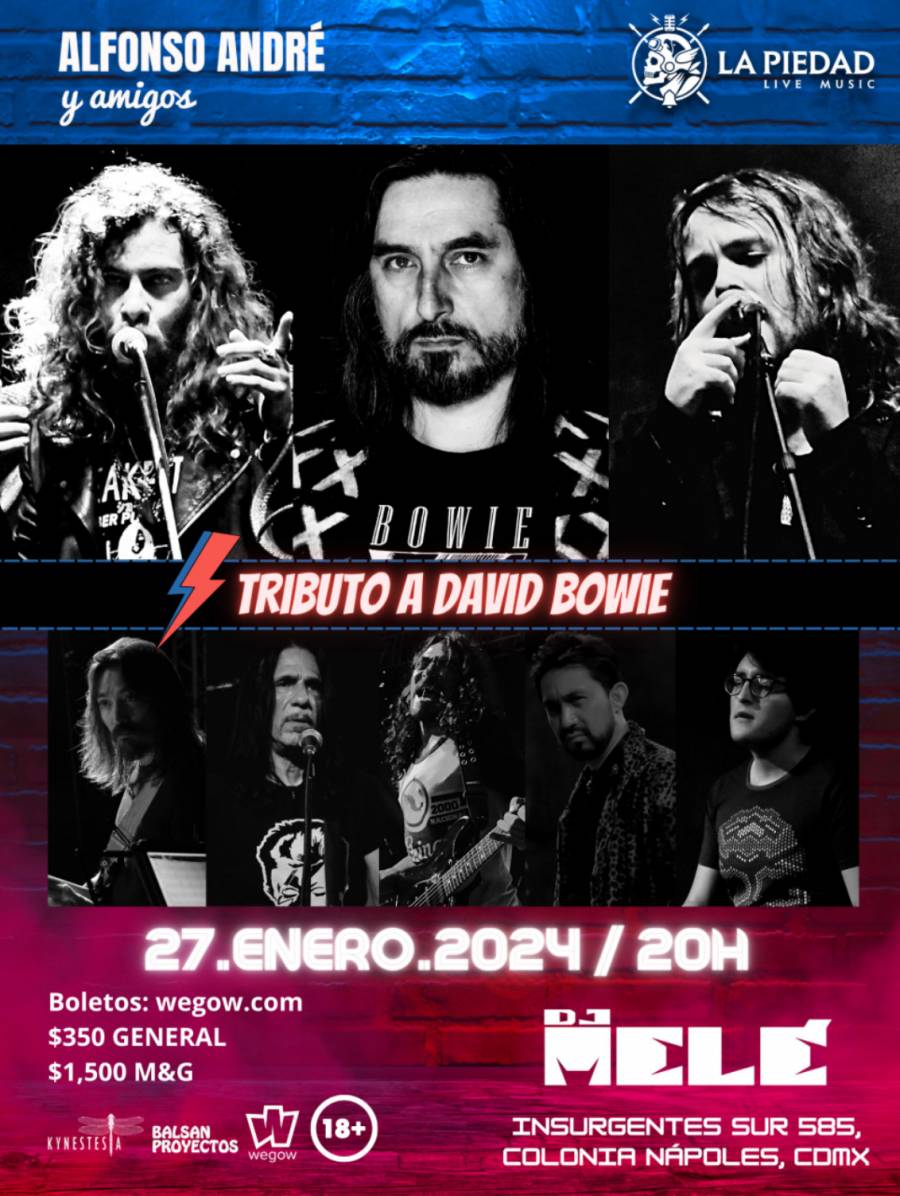 Alfonso André: Tributo a David Bowie, 27 de enero de 2024 en CDMX 