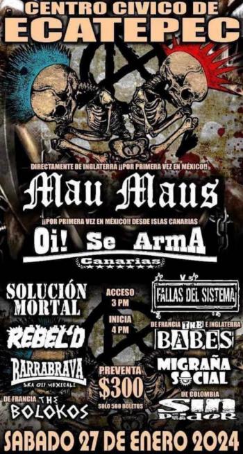 MAU MAUS, PIONEROS DEL HARDCORE PUNK BRIT&Aacute;NICO LLEGAN A M&Eacute;XICO EN EL MARCO DEL D&Iacute;A DEL PUNK