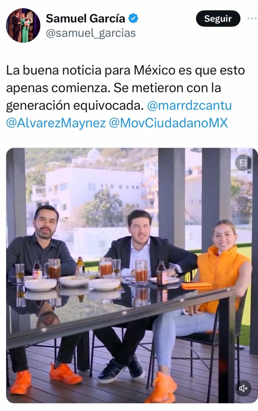 INE ordena retirar propaganda electoral de Samuel García y limitar participación de servidores públicos