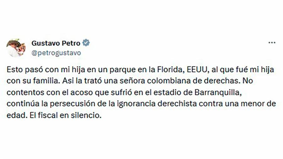 Petro cuestiona “silencio” de la Fiscalía en casos de hostigamiento a su hija y familia