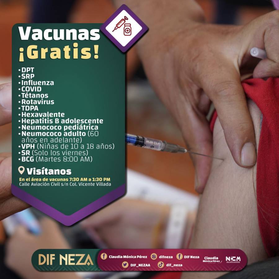 Aplican vacuna contra Covid e Influenza en Neza