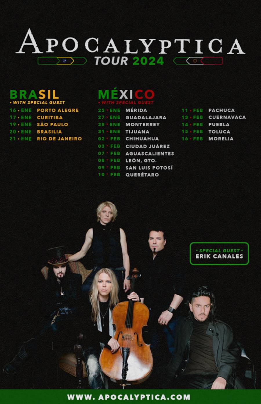 Erik Canales Se Une A La Gira Mexicana De Apocalyptica