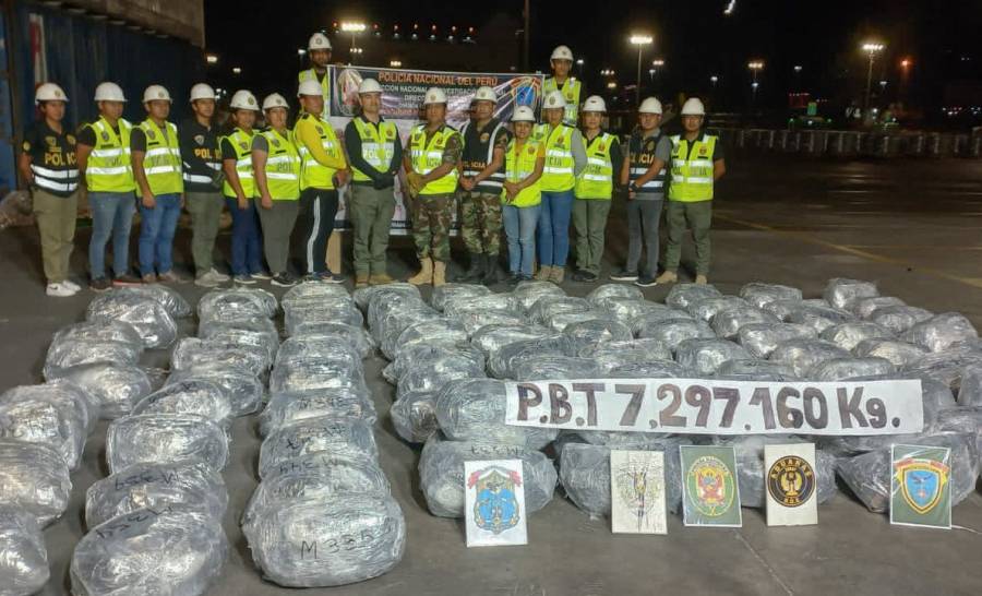 Per&uacute; incauta 7,2 toneladas de coca&iacute;na destinada a B&eacute;lgica