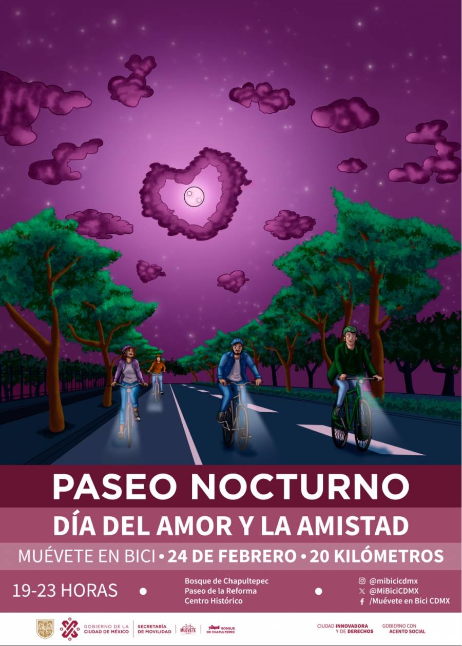 La Ciudad de México se prepara para la Rodada Nocturna del Día del Amor y la Amistad