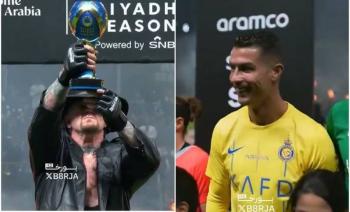 As&iacute; reaccion&oacute; Cristiano Ronaldo ante la aparici&oacute;n de The Undertaker en la Riyad Season Cup