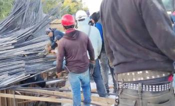 Colapso de estructura del Tren Maya deja dos trabajadores heridos