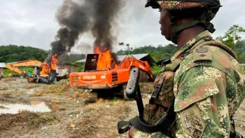 Fuerza P&uacute;blica inutiliza maquinaria para extracci&oacute;n ilegal de oro avaluada en $5.000 millones en el pac&iacute;fico caucano