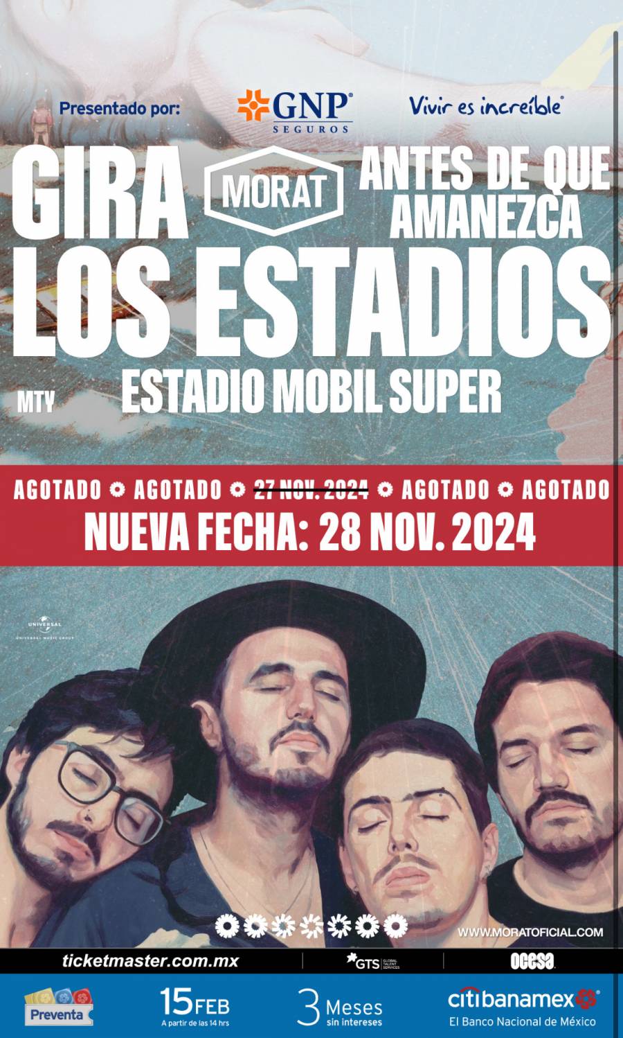 Morat anuncia más fechas en estadios de México