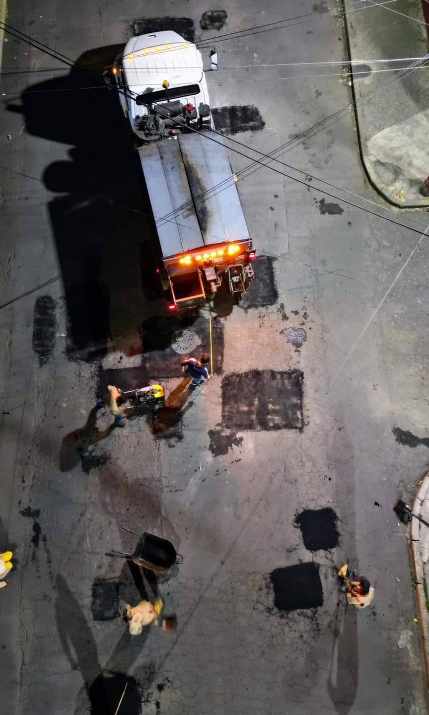 Por vez primera, y para no afectar a la población, habrá bacheo nocturno en Neza