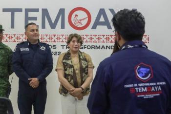 Inaugura Delfina Gómez Centro de Videovigilancia en Temoaya