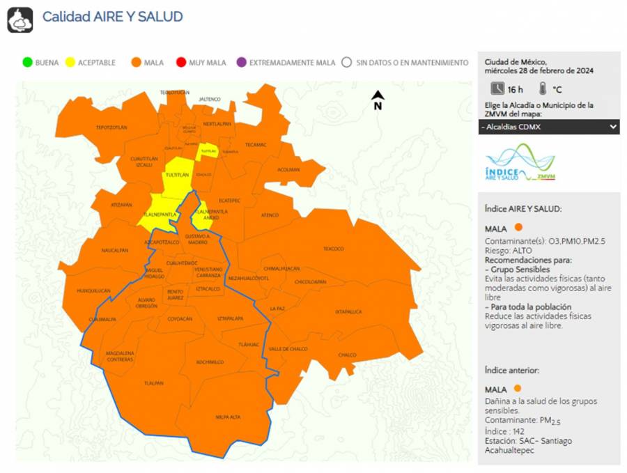 Alerta por calidad del aire en la Zona Metropolitana del Valle de México