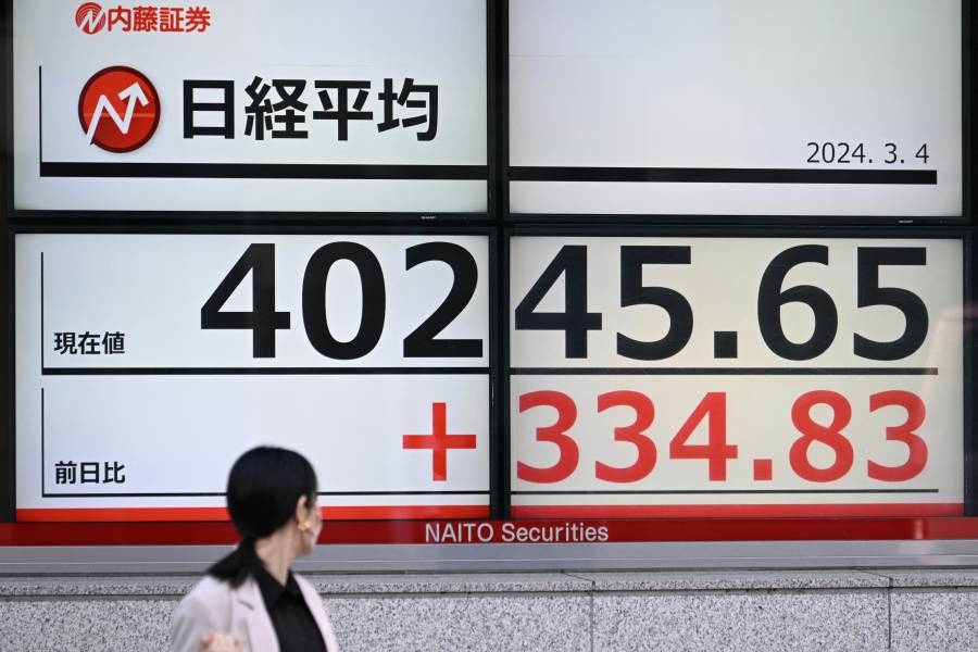 Índice Nikkei de Japón supera por primera vez la marca de 40.000 puntos