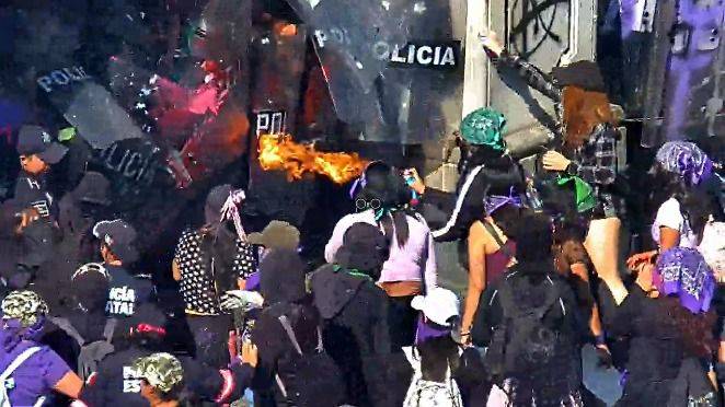 Secretaría de Seguridad del edomex informa sobre incidentes ocurridos durante marchas del 8M en Toluca
