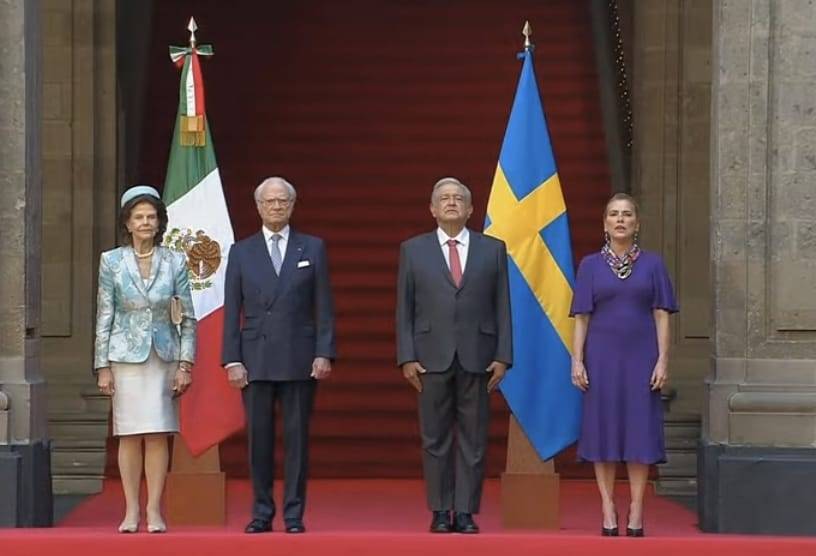 Presidente recibe a los Reyes de Suecia en Palacio Nacional