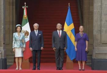 Presidente recibe a los Reyes de Suecia en Palacio Nacional