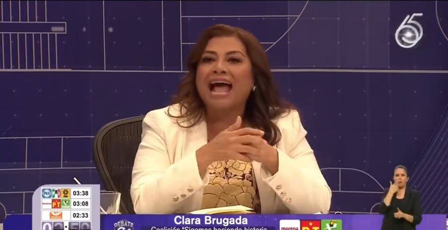 Clara Brugada promete una ciudad con calificación de 10  durante primer debate