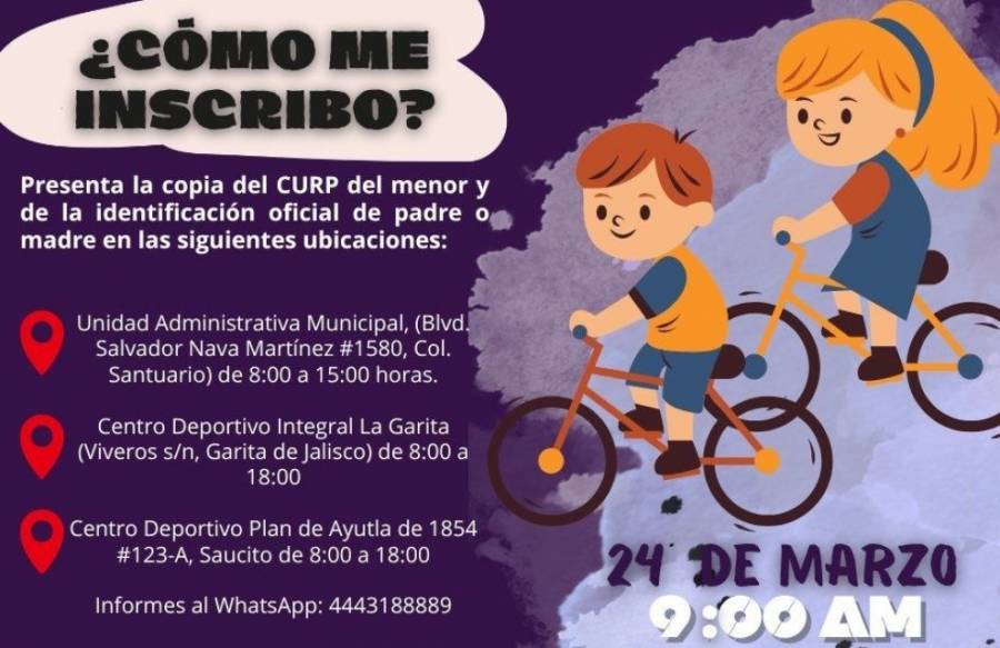 Competencia infantil de ciclismo en Venustiano Carranza este domingo