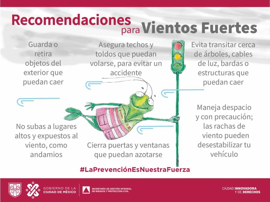 Activan alerta amarilla por fuertes vientos en la CDMX