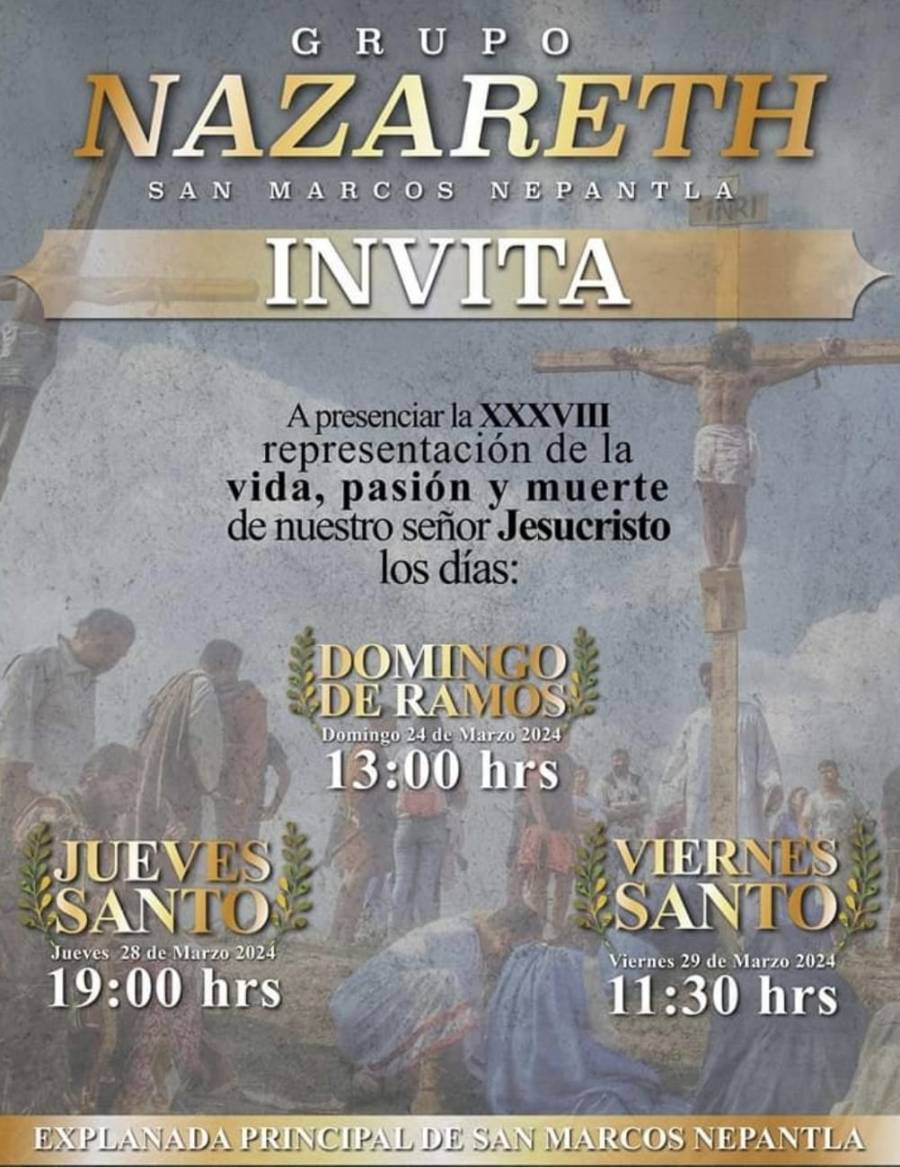 Realiza San Marcos Nepantla su XXXVIII Representación del Viacrucis de Jesús