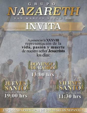 Realiza San Marcos Nepantla su XXXVIII Representación del Viacrucis de Jesús