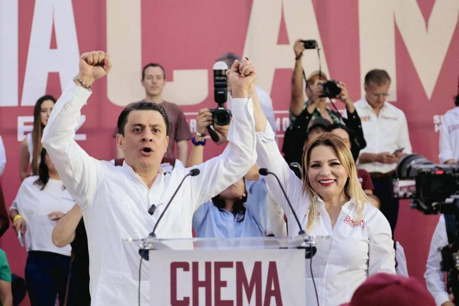 Claudia Delgadillo reaparece en arranque de campaña de “Chema” Martínez