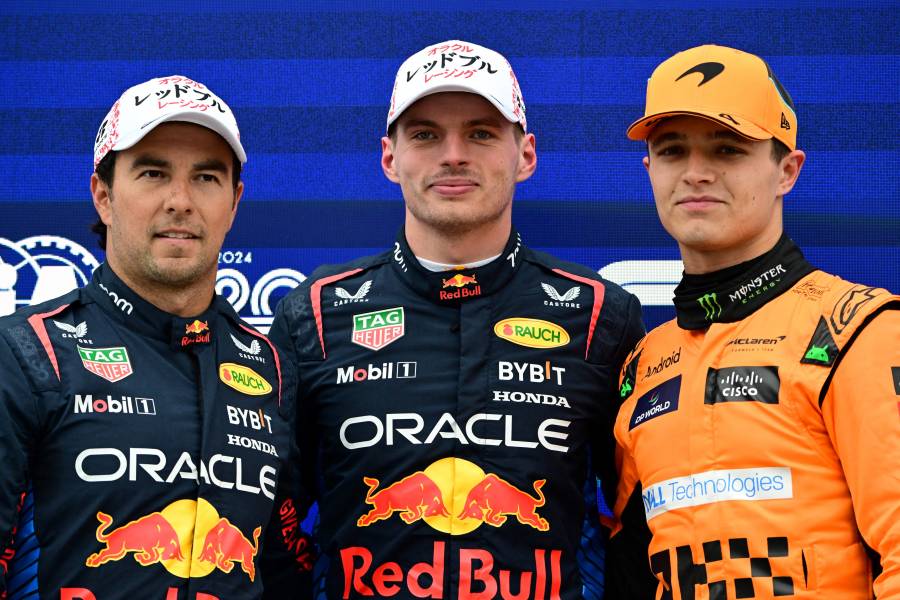 Verstappen y “Checo” Pérez, en la primera fila de salida del GP de Japón