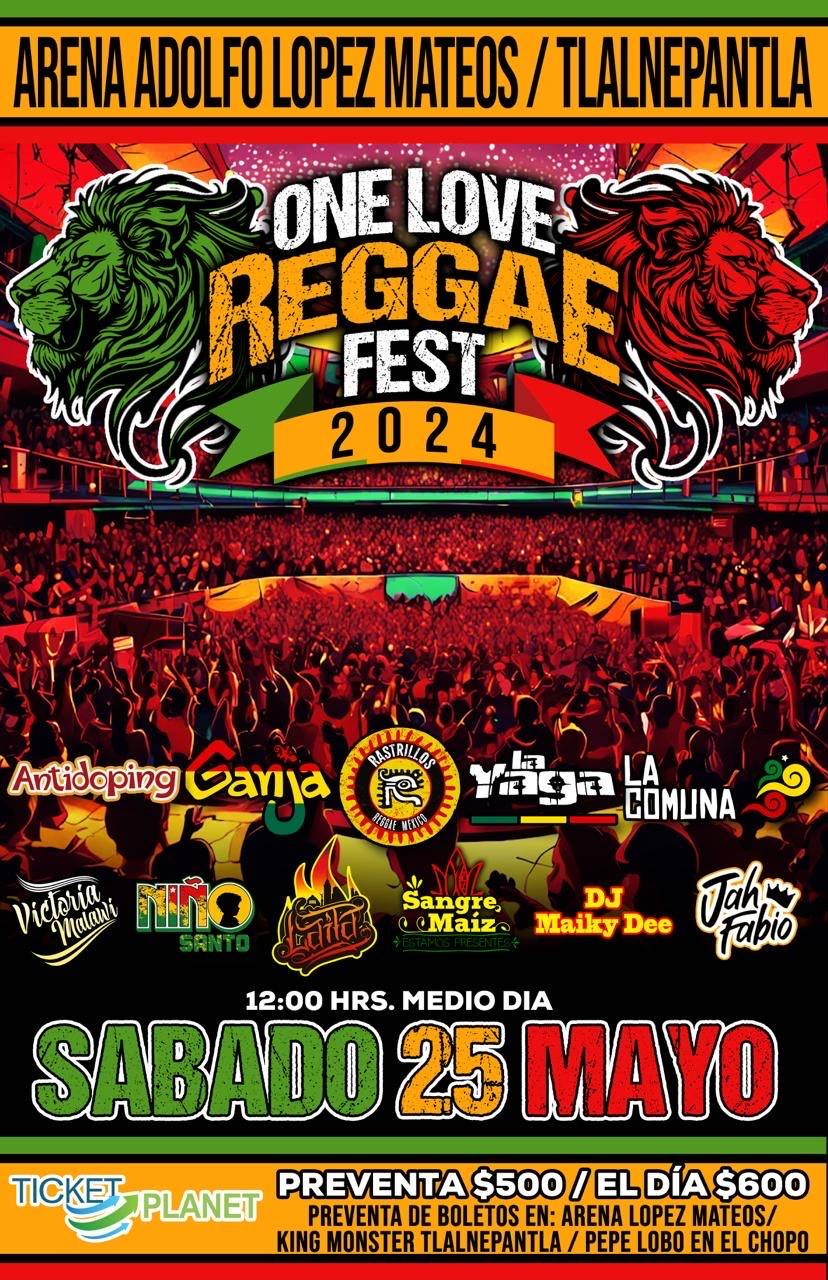 Lo mejor del raggae nacional en un mismo escenario ¡One Love Reggae Fest 2024!