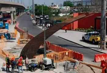 Colapsa estructura de la línea 6 del Metro de Monterrey