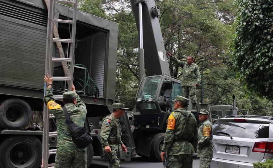 Ejército Mexicano despliega planta purificadora móvil en Parque San Lorenzo para abastecer agua potable en Benito Juárez