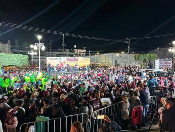 Sheinbaum y Mariela Gutiérrez cierran en Amecameca gira de tres días por Edomex