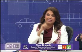 Clara Brugada denuncia intentos de privatizaci&oacute;n del agua por parte de Santiago Taboada, durante el Segundo Debate Chilango