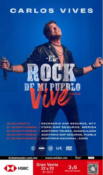 ¡CARLOS VIVES LLEGA CON EL ROCK DE MI PUEBLO VIVE TOUR A MÉXICO!