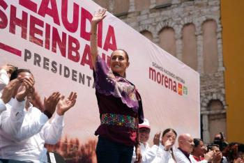 Claudia Sheinbaum promete festejar en el Zócalo capitalino en caso de ganar la elección presidencial