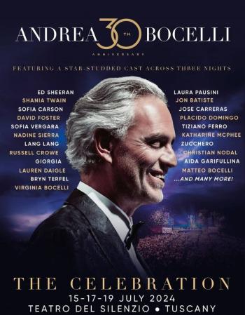 Christian Nodal es invitado a los conciertos de aniversario de Andrea Bocelli