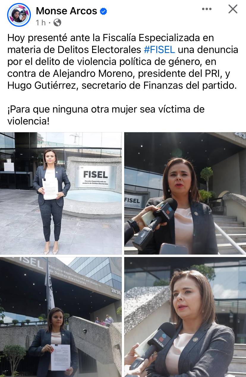 Denuncia diputada a Alito Moreno por violencia política de género y desvío de recursos